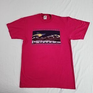 Vintage 90s Alaska Iditarod The Last Great Race Jerzees‎ Pink T-Shirt Dead Stock
